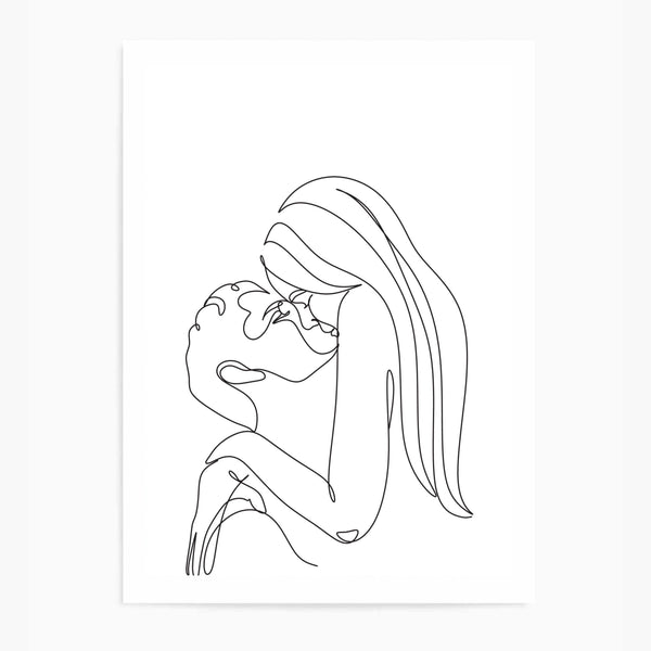 Line Art Girl Couple | Art Print