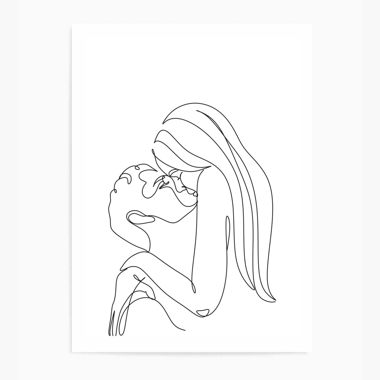 Line Art Girl Couple | Art Print