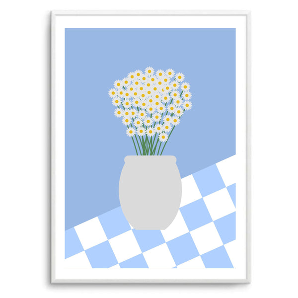 Flower Vase Checkered I | Art Print