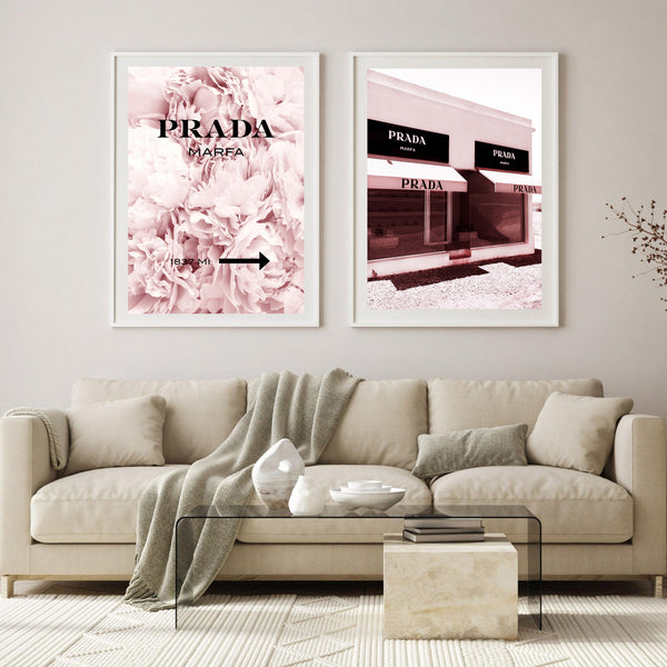 Pink Peonies & Shopfront Set of 2