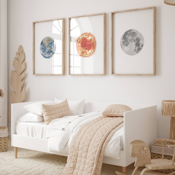 Earth Sun & Moon Set of 3
