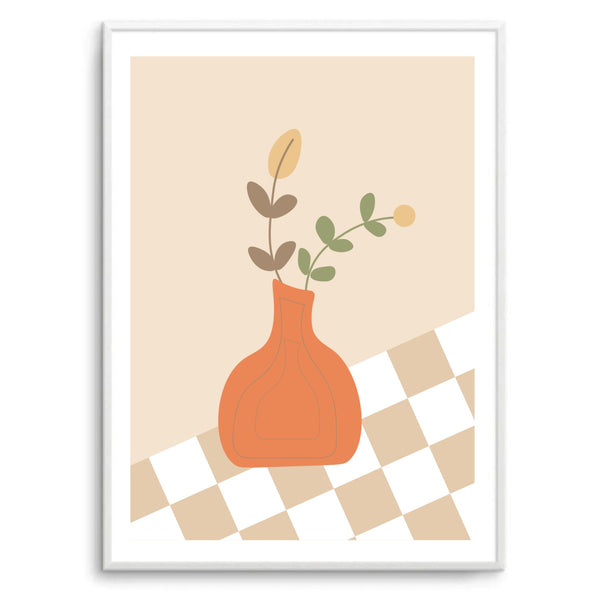 Flower Vase Checkered III | Art Print