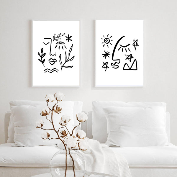 Picasso Matisse Black & White Set of 2 | Gallery Wall