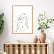 Load image into Gallery viewer, Line Art Girl Couple | Art Print
