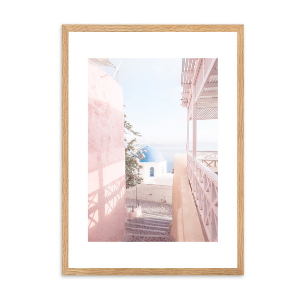 Greece Santorini Pink II | Framed Print