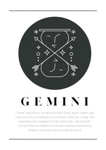 Load image into Gallery viewer, Gemini Zodiac Black &amp; White
