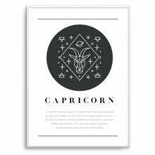 Load image into Gallery viewer, Capricorn Zodiac Black &amp; White
