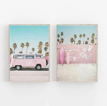 Load image into Gallery viewer, Pink Van Set of 2 | Gallery Wall
