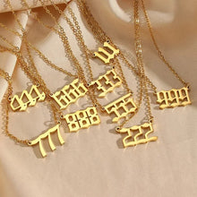 Load image into Gallery viewer, Angel Number Necklaces (Old English Font)
