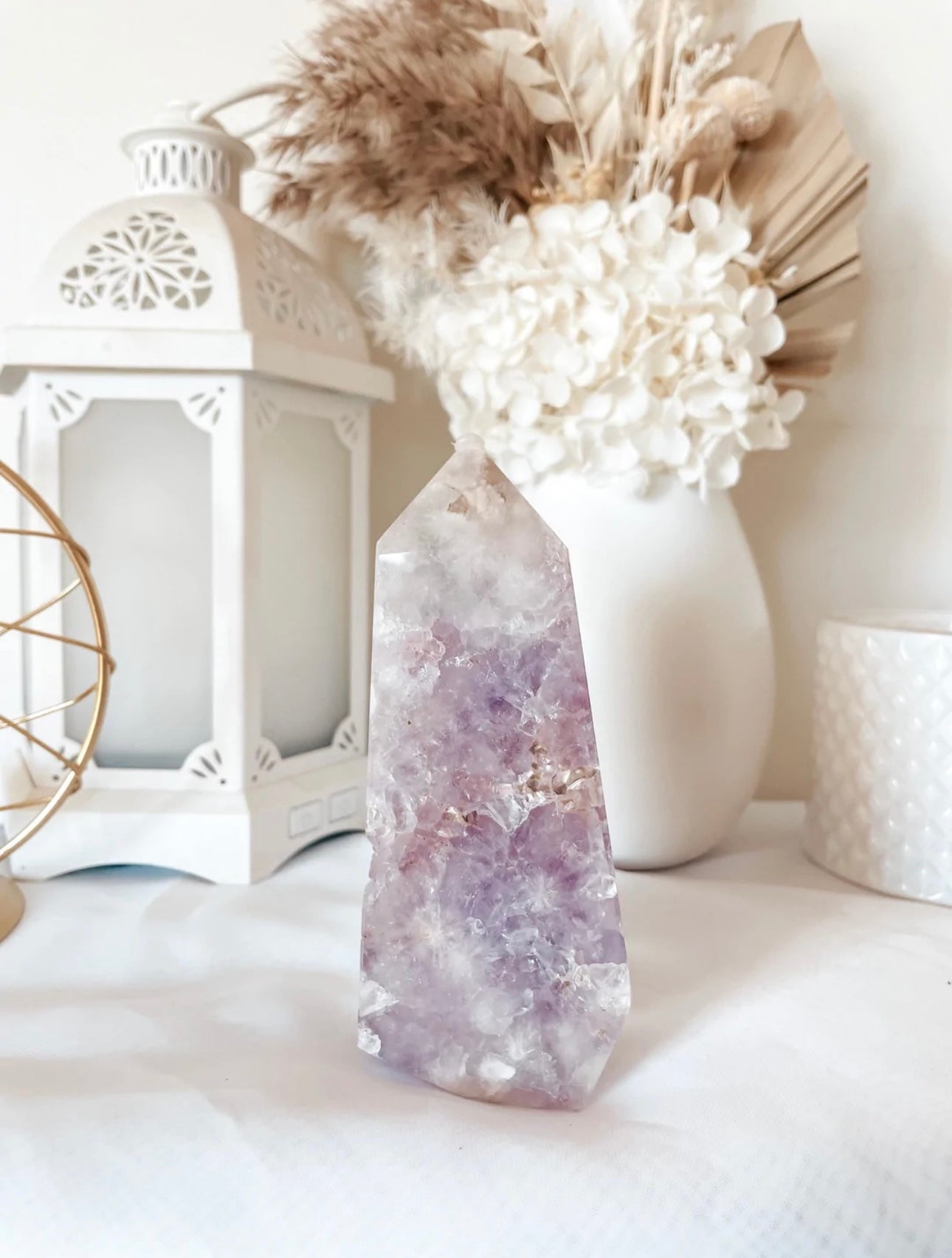 Flower Agate Amethyst Tower