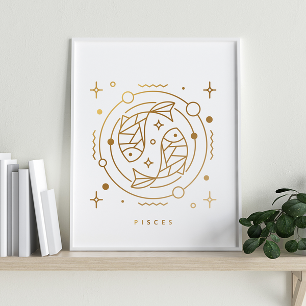 Pisces Zodiac Gold