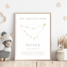 Load image into Gallery viewer, Personalised The Capricorn Baby Constellation
