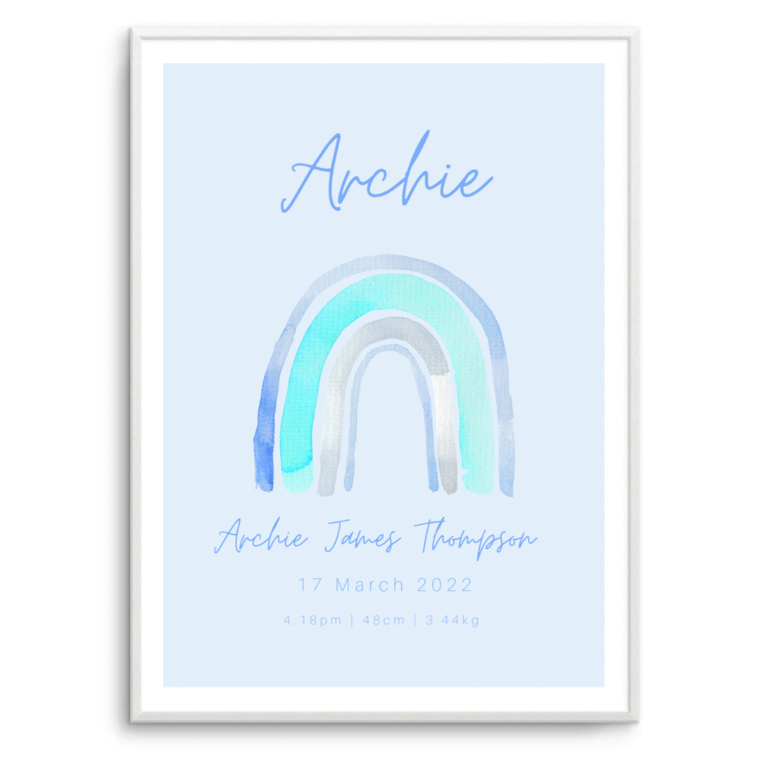 Personalised Baby Boy Rainbow