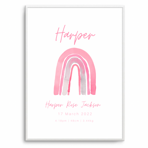 Personalised Baby Girl Rainbow