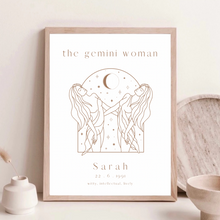 Load image into Gallery viewer, Personalised &#39;The Gemini Woman&#39; Zodiac
