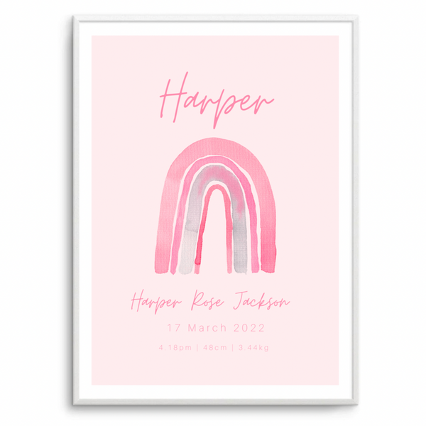Personalised Baby Girl Rainbow
