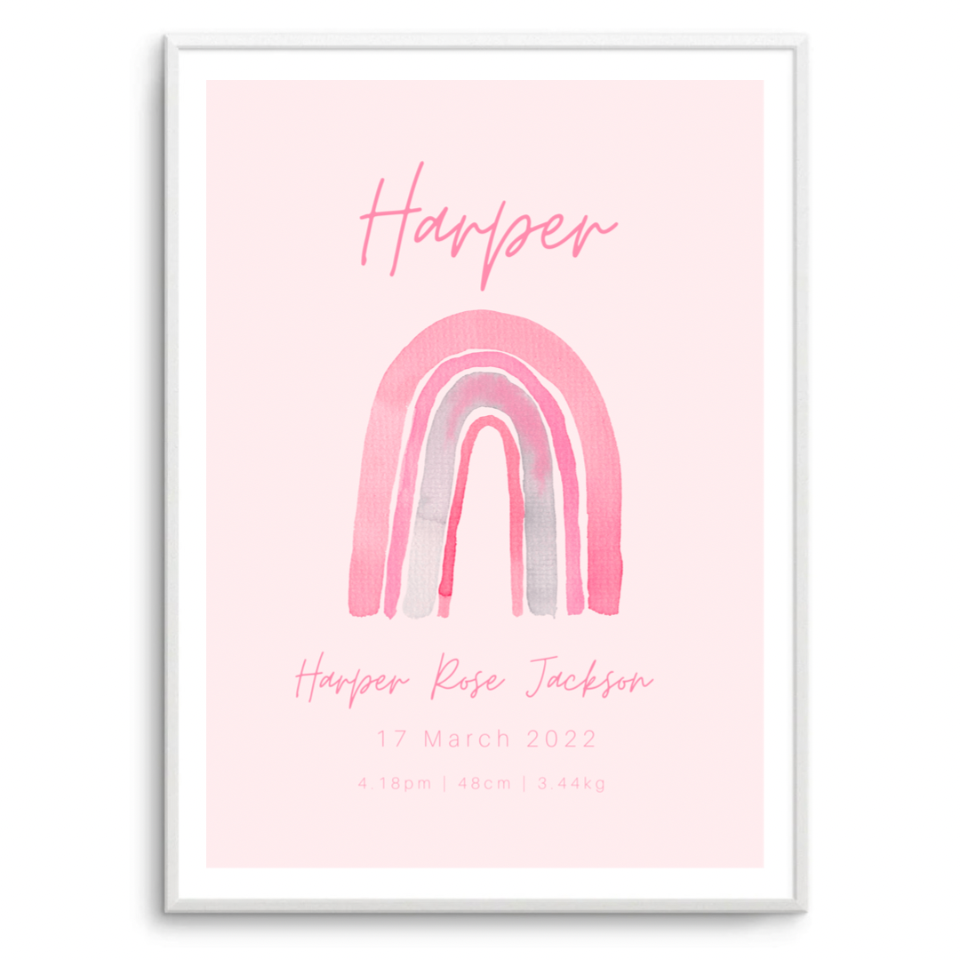 Personalised Baby Girl Rainbow