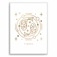 Load image into Gallery viewer, Pisces Zodiac Gold

