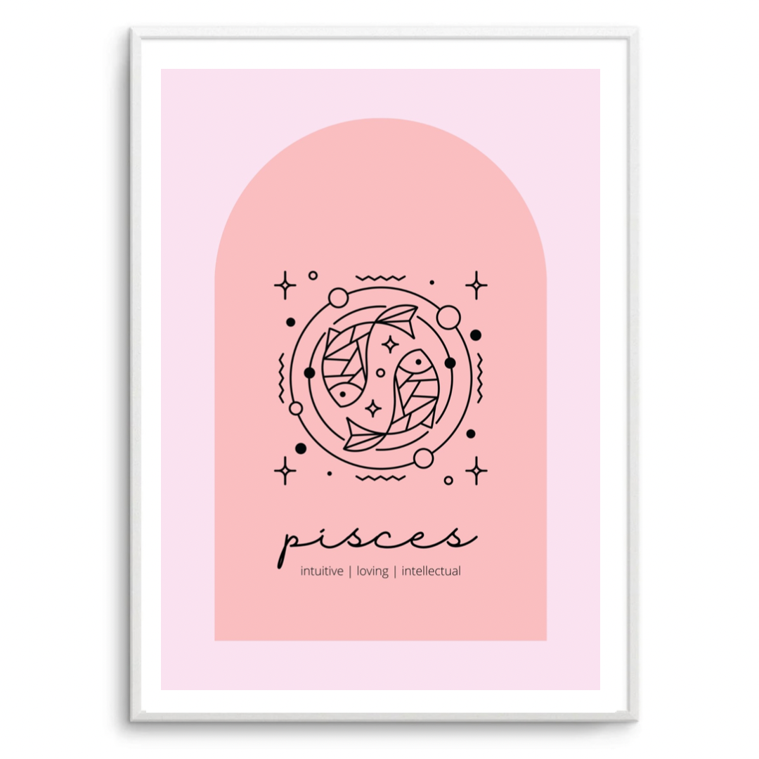 Pisces Zodiac Pink Arch