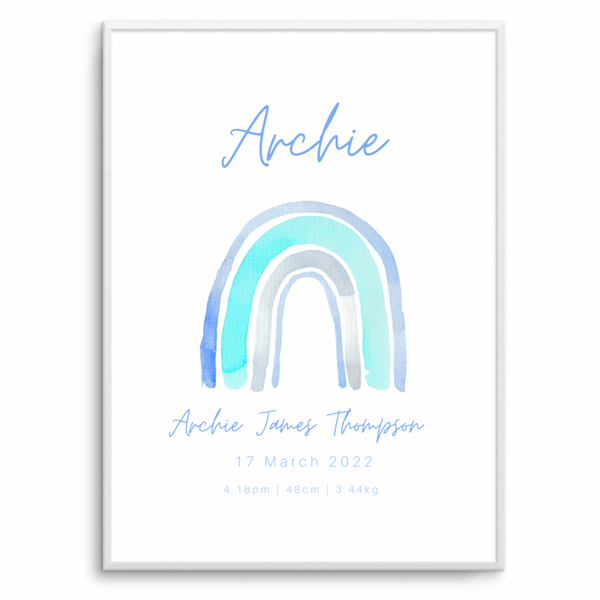 Personalised Baby Boy Rainbow