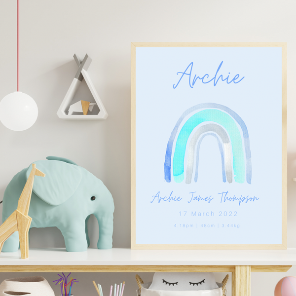 Personalised Baby Boy Rainbow