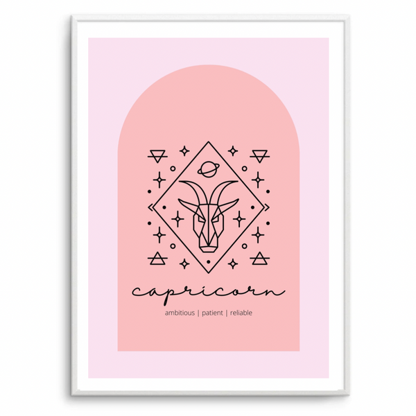 Capricorn Zodiac Pink Arch