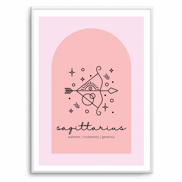Sagittarius Zodiac Pink Arch