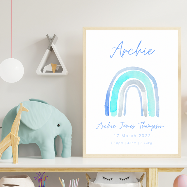 Personalised Baby Boy Rainbow