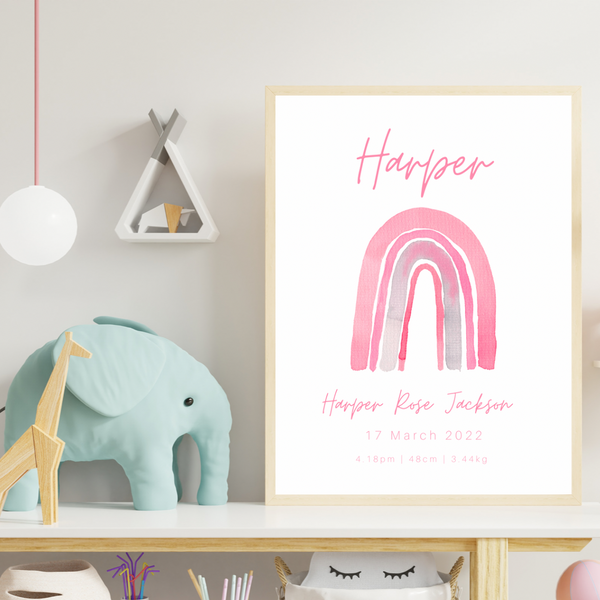 Personalised Baby Girl Rainbow