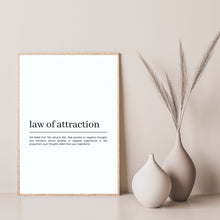 Load image into Gallery viewer, Law of Attraction Definition (White)
